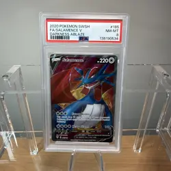 2020 POKEMON SWORD & SHIELD DARKNESS ABLAZE #185 FULL ART/SALAMENCE V PSA 8 - Image 1