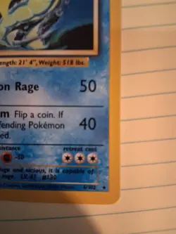 Pokemon 1999 Base Set Gyarados Holo Card #6/102 - Image 2