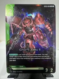 Char's Zaku II LR ST03-006 Starter Deck: Zeon's Rush Gundam Card Game Holo - Image 1