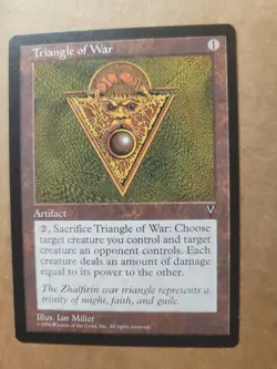 English Triangle of War Visions MTG Magic The Gathering 1996 Rare Artifact LP - Image 1