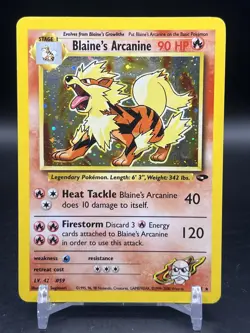 Pokemon TCG Gym Challenge Blaine's Arcanine Holo Rare 1/132 English WOTC LP - Image 1