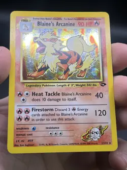 Pokemon TCG Gym Challenge Blaine's Arcanine Holo Rare 1/132 English WOTC LP - Image 3