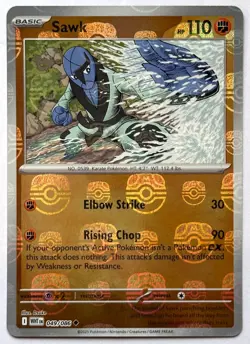Sawk 046/086 - Pokemon TCG - White Flare Master Ball Reverse Holo - M/NM - Image 1