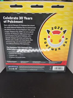 Pokemon TCG 2026 Pokemon Day 30th Anniversary Sealed Box Pikachu Promo 3 Packs - Image 2