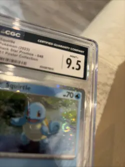 CGC 9.5 MINT + Squirtle SVP048 Black Star Promo Cosmos Holo Pokemon TCG 1 Swirl - Image 2