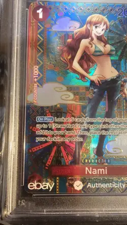 Bandai One Piece CCG Nami OP01-016 Awakening New Era Foil SP Alt Art PSA 10 - Image 2