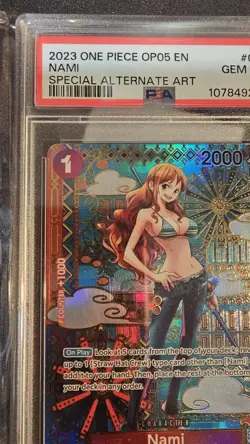 Bandai One Piece CCG Nami OP01-016 Awakening New Era Foil SP Alt Art PSA 10 - Image 5
