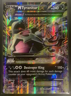 Mega M Tyranitar EX ULTRA RARE 43/98 Jumbo Card Pokemon TCG Holo Foil - Image 1