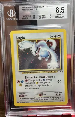 Pokemon TCG Lugia Holo Unlimited Neo Genesis 9/111 BGS 8.5 - Image 1