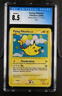 2009 Pokemon Rising Rivals Flying Pikachu Secret Rare Holo #113 CGC 8.5 NM/MINT - Image 1