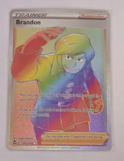 Brandon (Secret) 203/195 Sword & Shield Silver Tempest Pokemon TCG & Bonus Card - Image 2