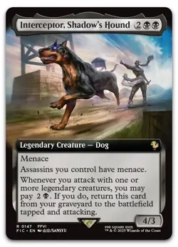 Interceptor, Shadow's Hound (Extended Art) #147 (NM) Final Fantasy FIC Magic MTG - Image 1