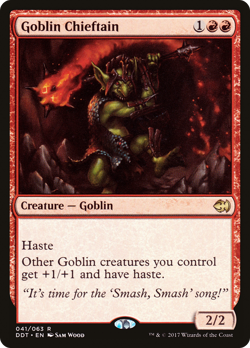 Goblin Chieftain #41 (MP) Merfolk vs Goblins DDT Magic MTG - Image 1
