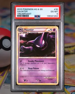 PSA 6 2010 Pokemon HeartGold & SoulSilver Triumphant Haunter Non-holo 35/102 - Image 1