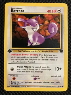 Pokemon TCG Rattata 66/82 Team Rocket 1st Edition Vintage Common (LP/MP) - Image 1