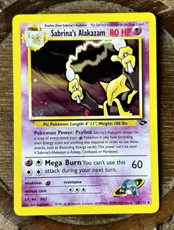Pokemon TCG Sabrina's Alakazam Holo Rare 16/132 Gym Challenge w/ SWIRL (NM) - Image 1