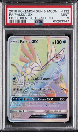 2018 POKEMON SUN & MOON FORBIDDEN LIGHT SECRET #132 FULL ART/PALKIA GX PSA 9 - Image 1