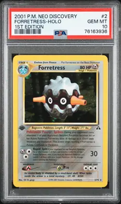 Pokemon PSA 10 1ST EDITION NEO DISCOVERY FORRETRESS 2/75 - GEM MINT - Image 1
