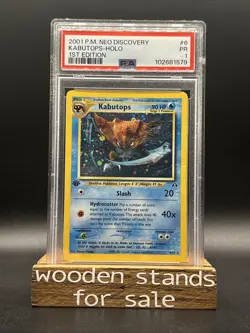 PSA 1 KABUTOPS HOLO 2001 POKEMON NEO DISCOVERY 1ST ED #6 - Image 1