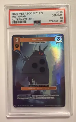 PSA 10 GEM MINT Mothman The Harrowing 216/214 ALTERNATE ART MZ1 Metazoo Card 075 - Image 1