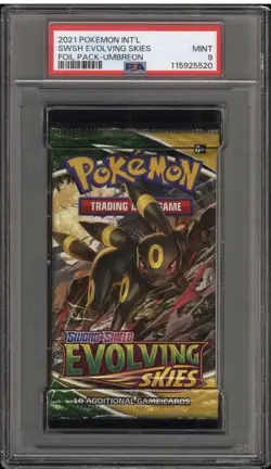 Pokemon Evolving Skies Umbreon Art Authentic Sealed Graded Booster Pack PSA 9 - Image 1