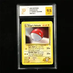 TQG 9.5 MINT+ 2000 Pokemon ENG Lt. Surge's Voltorb 84/132 C - Image 1