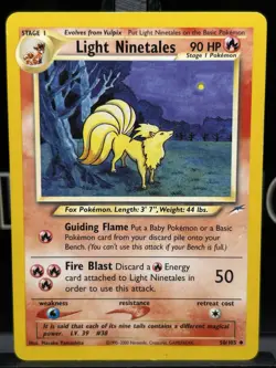 2002 Pokemon Neo Destiny Regular Light Ninetales 50/105 LP - Image 3