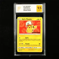 TQG 9.5 MINT+ 2017 Pokemon ENG Ash's Pikachu SM109 Promo - Image 1