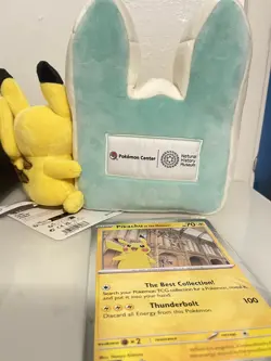 Pokemon x Natural History Museum Pikachu Jumbo Promo Card And Plush - Image 3