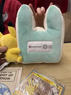Pokemon x Natural History Museum Pikachu Jumbo Promo Card And Plush - Image 4