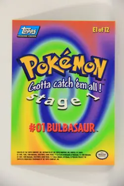 Pokemon Card First Movie #E1 Of E12 Bulbasaur - Stage 2 - Blue Logo ENG L019821 - Image 2