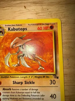 Pokemon TCG Kabutops 24/62 Fossil Unlimited Non-Holo Rare Vintage LP - Image 3