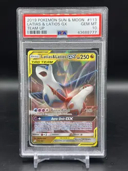PSA 10 Latias & Latios GX 113/181 Ultra Rare Pokemon SM Team Up English Tag Team - Image 1