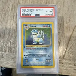 1999 Turtok 1st First edition Psa 6 #2 EX-MT German Blastoise Card Hot Rare - Image 1