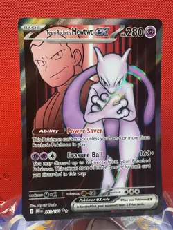 Team Rockets Mewtwo EX 213/182 Destined Rivals Mint Condition Pokemon TCG - Image 1