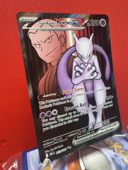 Team Rockets Mewtwo EX 213/182 Destined Rivals Mint Condition Pokemon TCG - Image 2