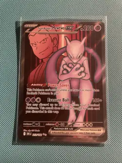 Pokemon Mewtwo EX Team Rockets TCG Full Art Card 213/182 Near Mint Condition - Image 1