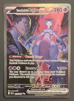 Pokemon TCG: Team Rocket's Mewtwo ex 231/182 SIR Destined Rivals NM - Image 1
