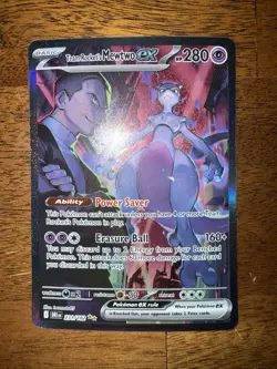 Pokemon TCG Destined Rivals Team Rocket's Mewtwo ex 231/182 Illustration Rare - Image 1