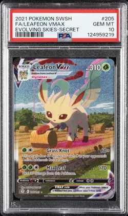 2021 POKEMON SWORD & SHIELD EVOLVING SKIES SECRET FULL ART/LEAFEON VMAX PSA 10 - Image 1