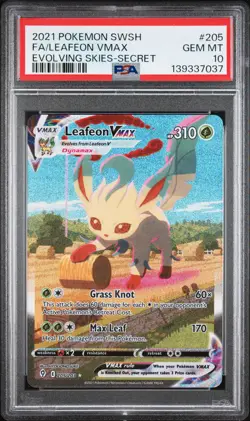 2021 POKEMON SWORD & SHIELD EVOLVING SKIES SECRET FULL ART/LEAFEON VMAX PSA 10 - Image 1