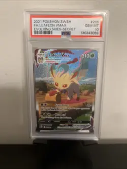 2021 POKEMON SWORD & SHIELD EVOLVING SKIES SECRET FULL ART/LEAFEON VMAX PSA 10 - Image 1