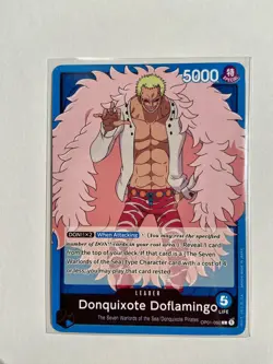 OP01-060 Donquixote Doflamingo Leader English One Piece TCG Card - Image 1