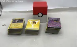 Bulk Lot Of Pokemon TCG Cards + Storage Deck Box from Japan - Image 1