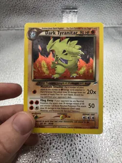 Pokemon Dark Tyranitar Holo Rare Card 11/105 Neo Destiny Vintage 2000 WOTC SWIRL - Image 3