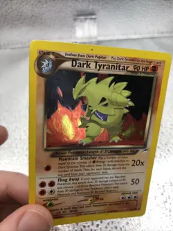 Pokemon Dark Tyranitar Holo Rare Card 11/105 Neo Destiny Vintage 2000 WOTC SWIRL - Image 4