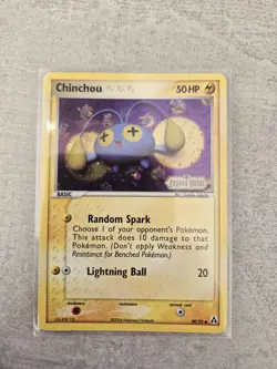 Chinchou 50/92 Stamped Reverse Holo SWIRL EX Legend Maker Pokemon Card Exc - Image 1