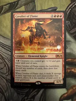 PROMO FOIL Cavalier of Flame x1 2020 Core Set MTG Elemental - Image 1