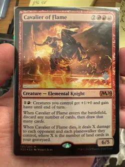 PROMO FOIL Cavalier of Flame x1 2020 Core Set MTG Elemental - Image 3