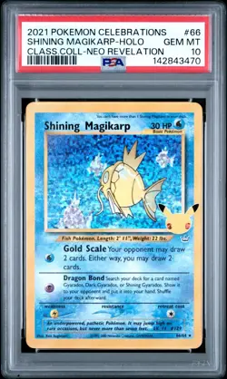 PSA 10 SHINING MAGIKARP 66/64 HOLO CELEBRATIONS CLASSIC COLLECTION POKEMON ✨ - Image 1